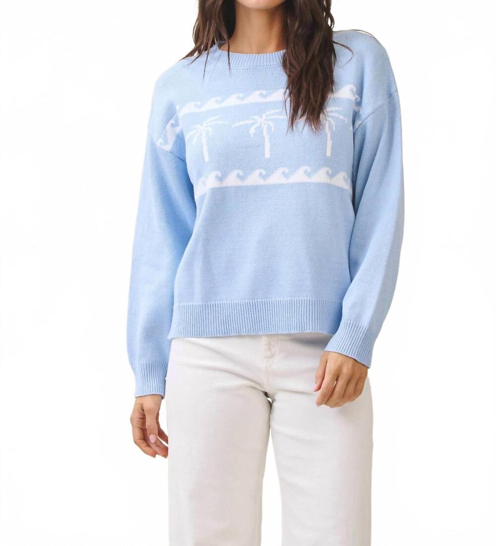 NEW ABLE palm tree sweater in blue